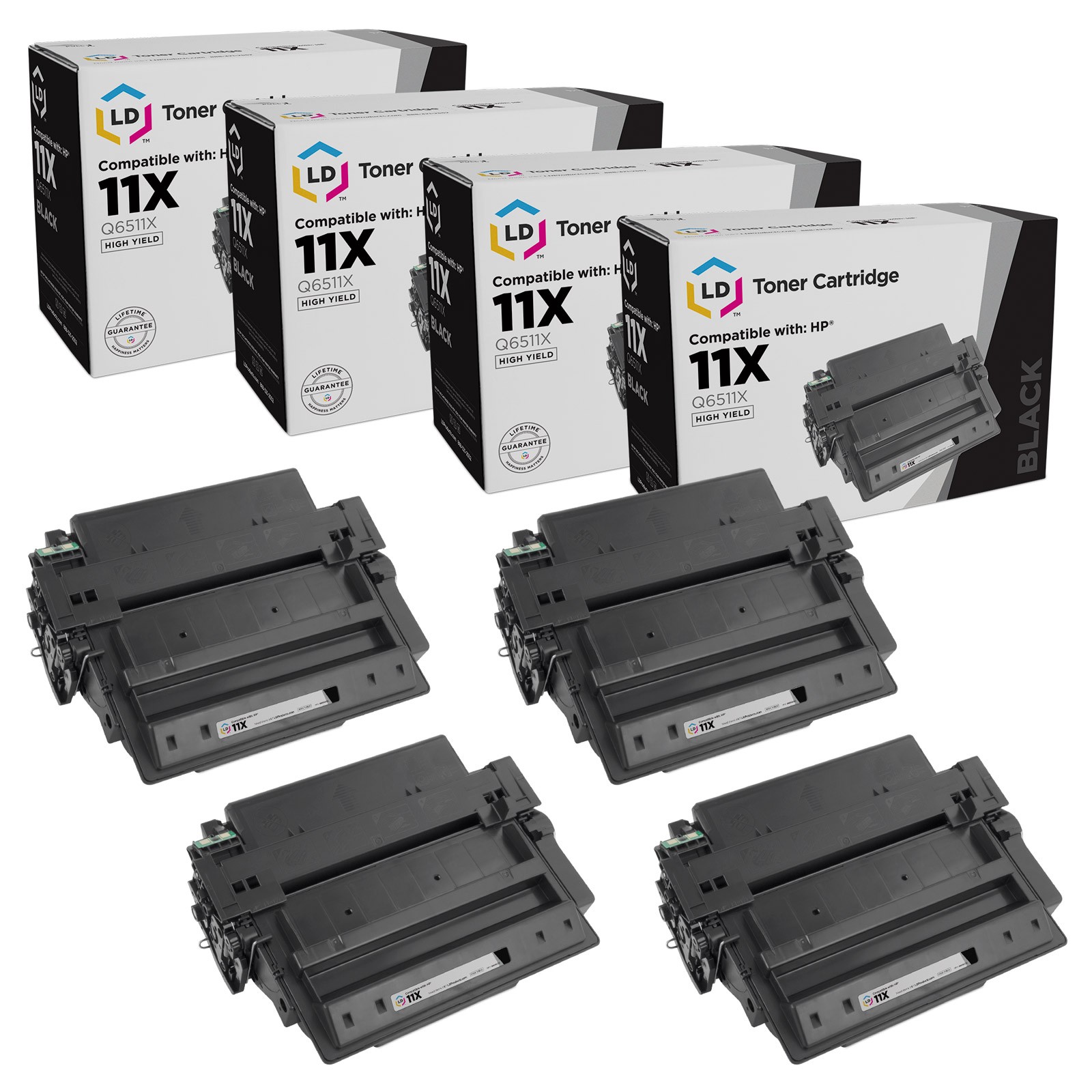 LD Reman Replacements HP 11X Q6511X 4pk HY Black 2420 2430 2420n 2430dtn 2430n