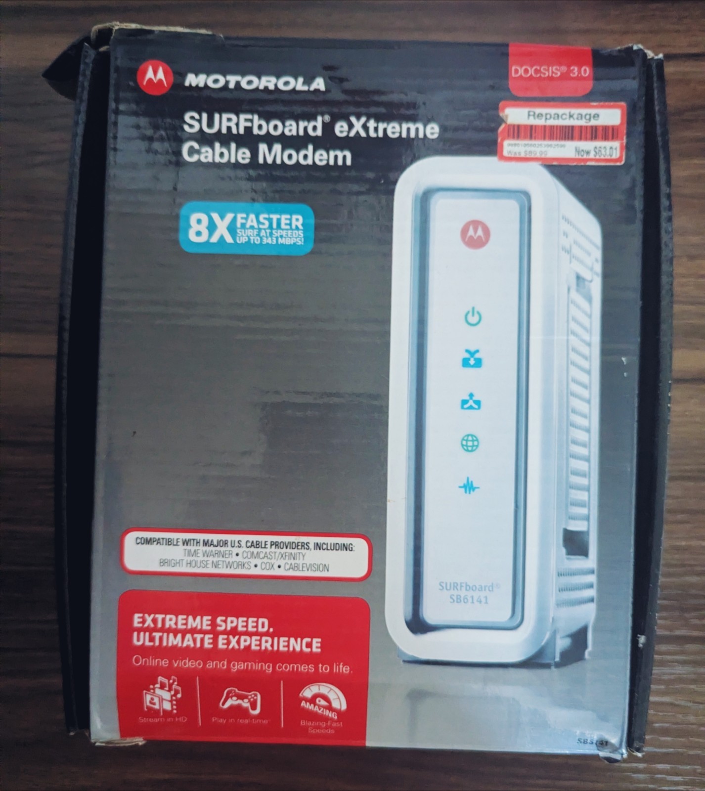Motorola ARRIS SURFboard SB6141 DOCSIS 3.0 Cable Modem 400 Series
