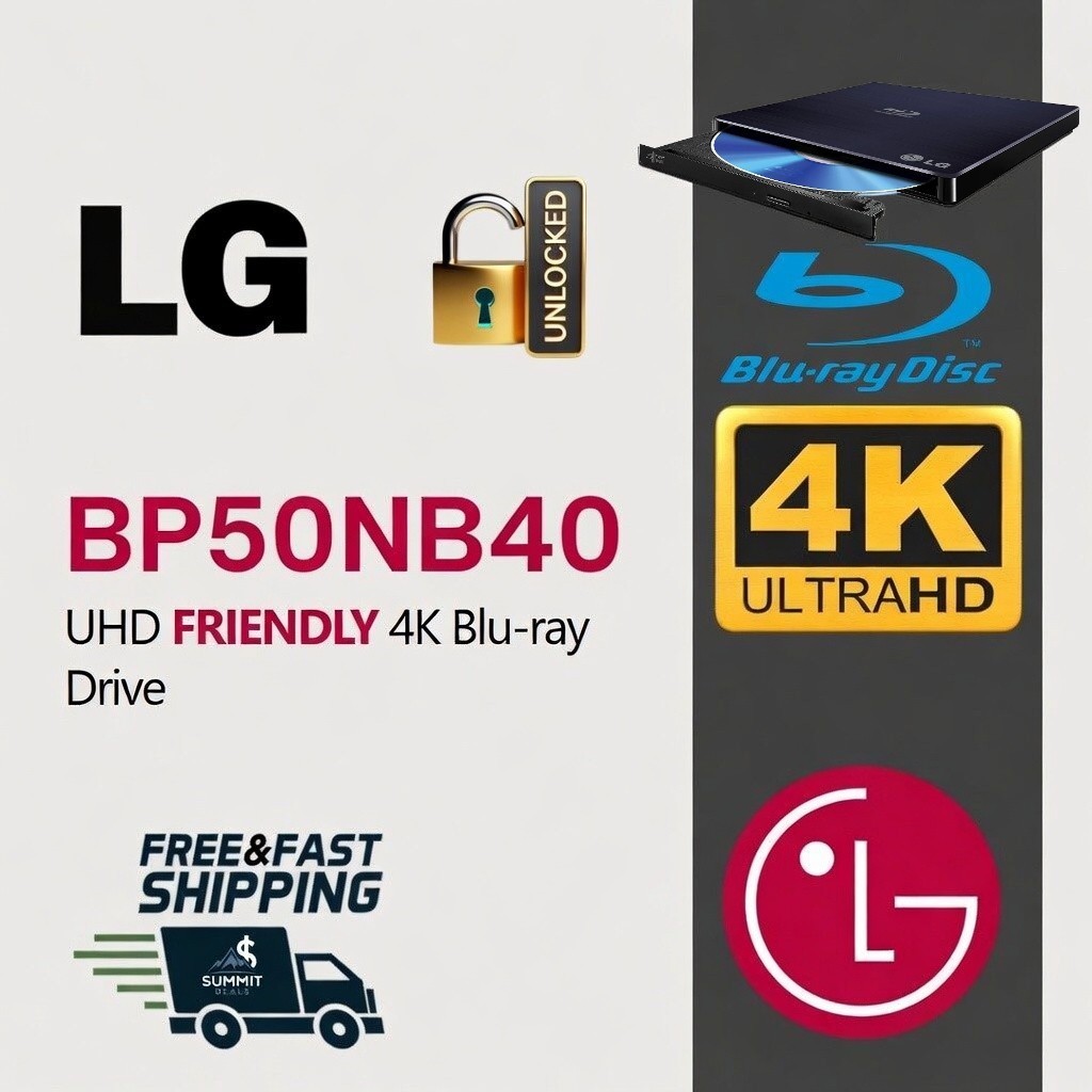 LG BP50NB40 External UHD Friendly 4K Blu-ray Burner LibreDrive MakeMKV Flashed
