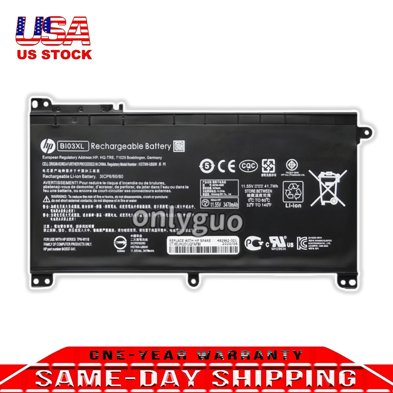 Genuine BI03XL Battery For HP Pavilion X360 M3-U 13-U 843537-541 Stream 14-AX