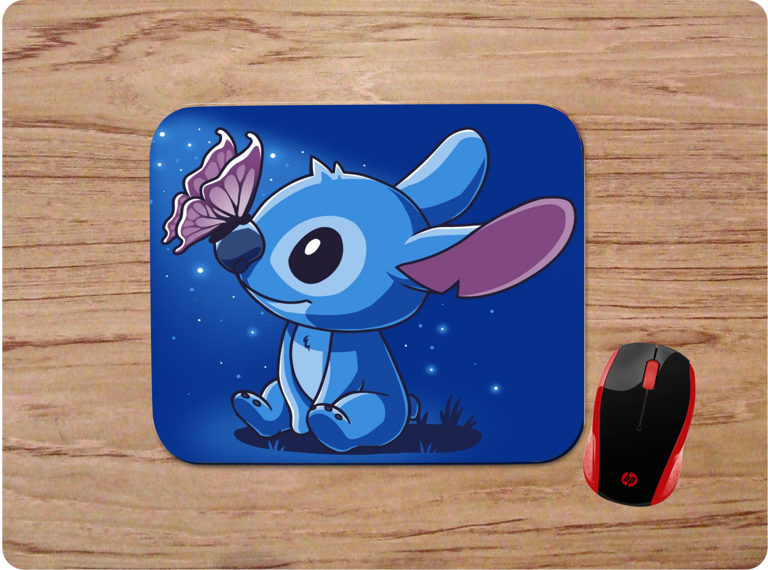 DISNEY STITCH WITH BUTTERFLY CUSTOM NEOPRENE NON-SLIP SOFT MOUSE PAD USA SHIP