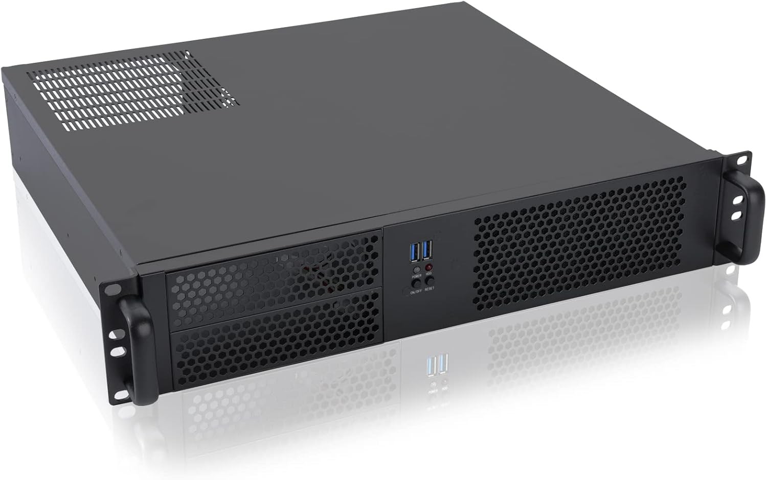 RackChoice 2U Micro ATX Compact Rackmount 2 x 5.25 Chassis Support black 