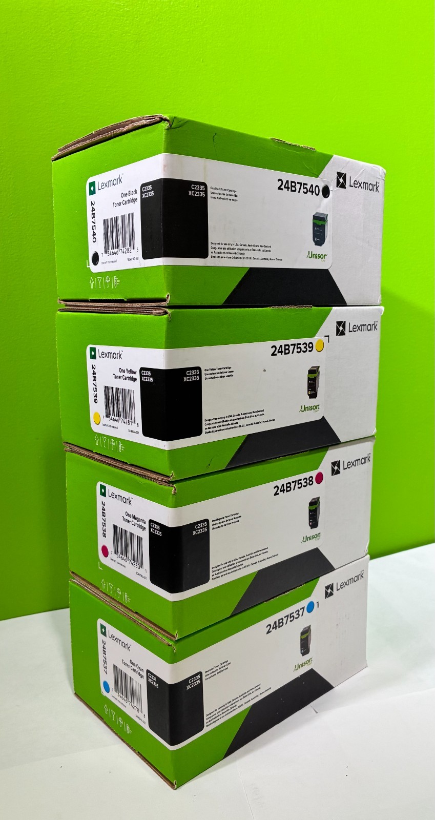 Lexmark 24B7537 24B7538 24B7539 24B7540 Toner Set BK,Y,C,M C2335 XC2335 Genuine