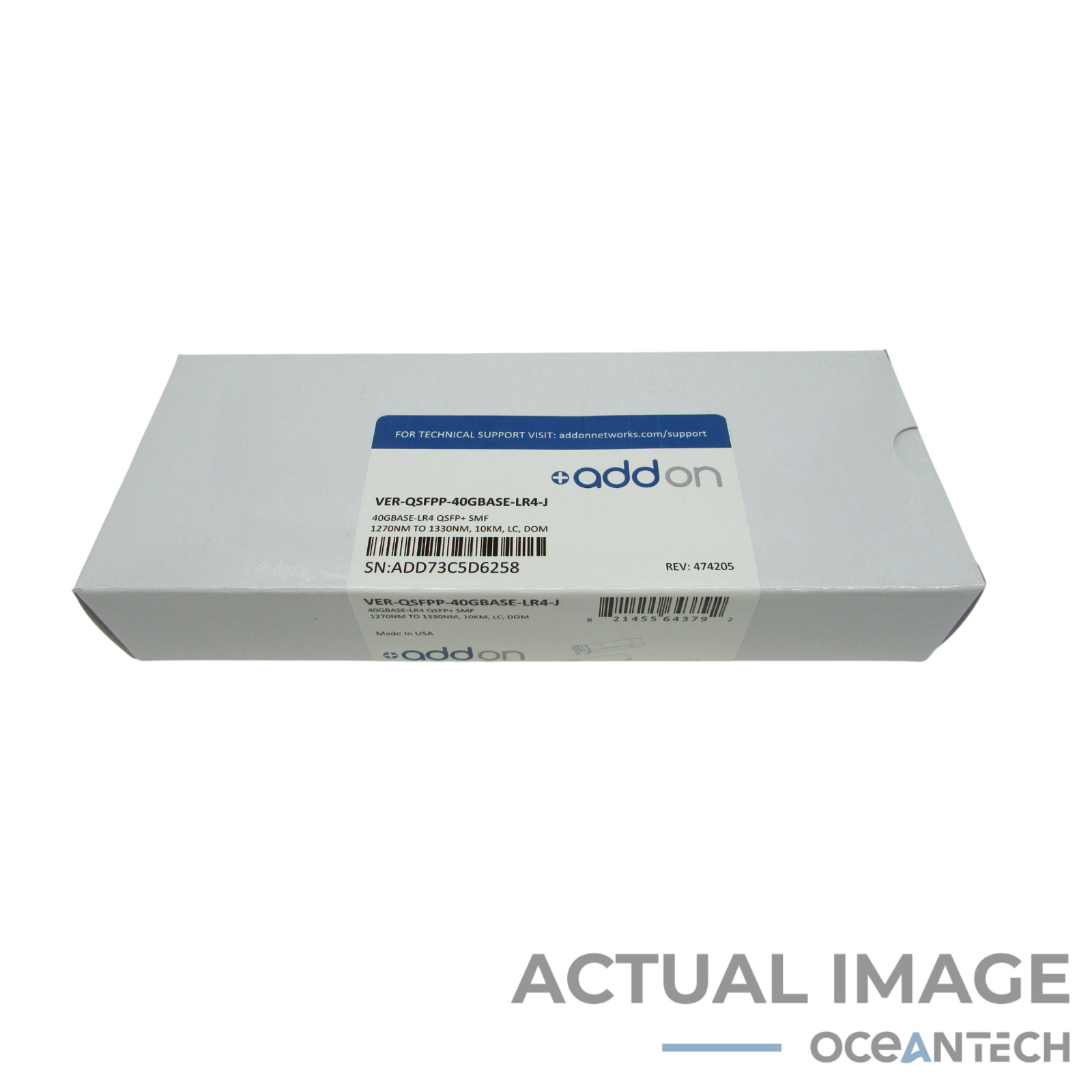 New Addon VER-QSFPP-40GBASE-LR4-J 1310nm 10KM LC SMF QSFP+ Transceiver