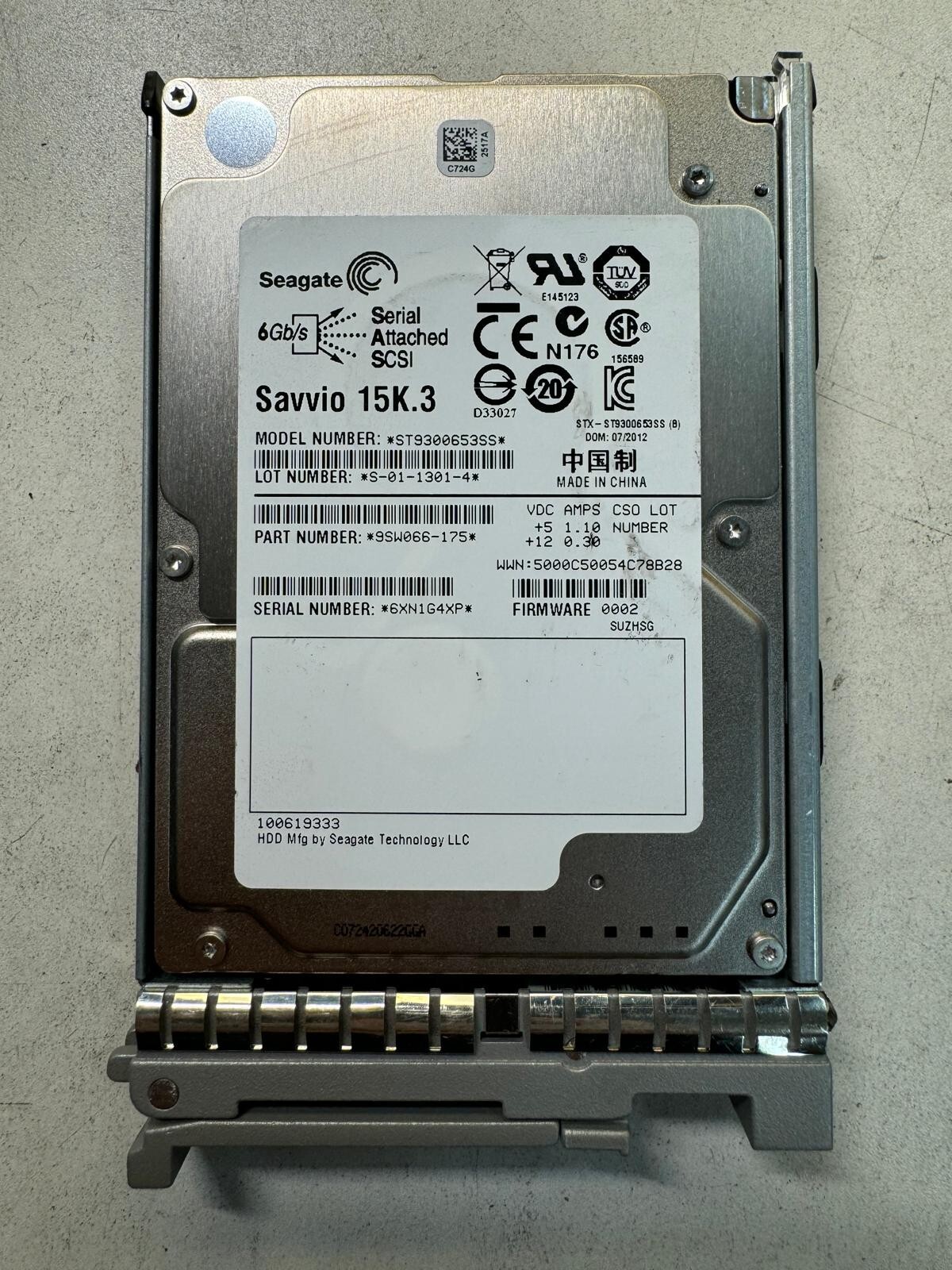 UCS-HDD300GI2F105 ST9300653SS CISCO 300GB 15K 6Gb/s SFF 2.5" SAS Hard Drive