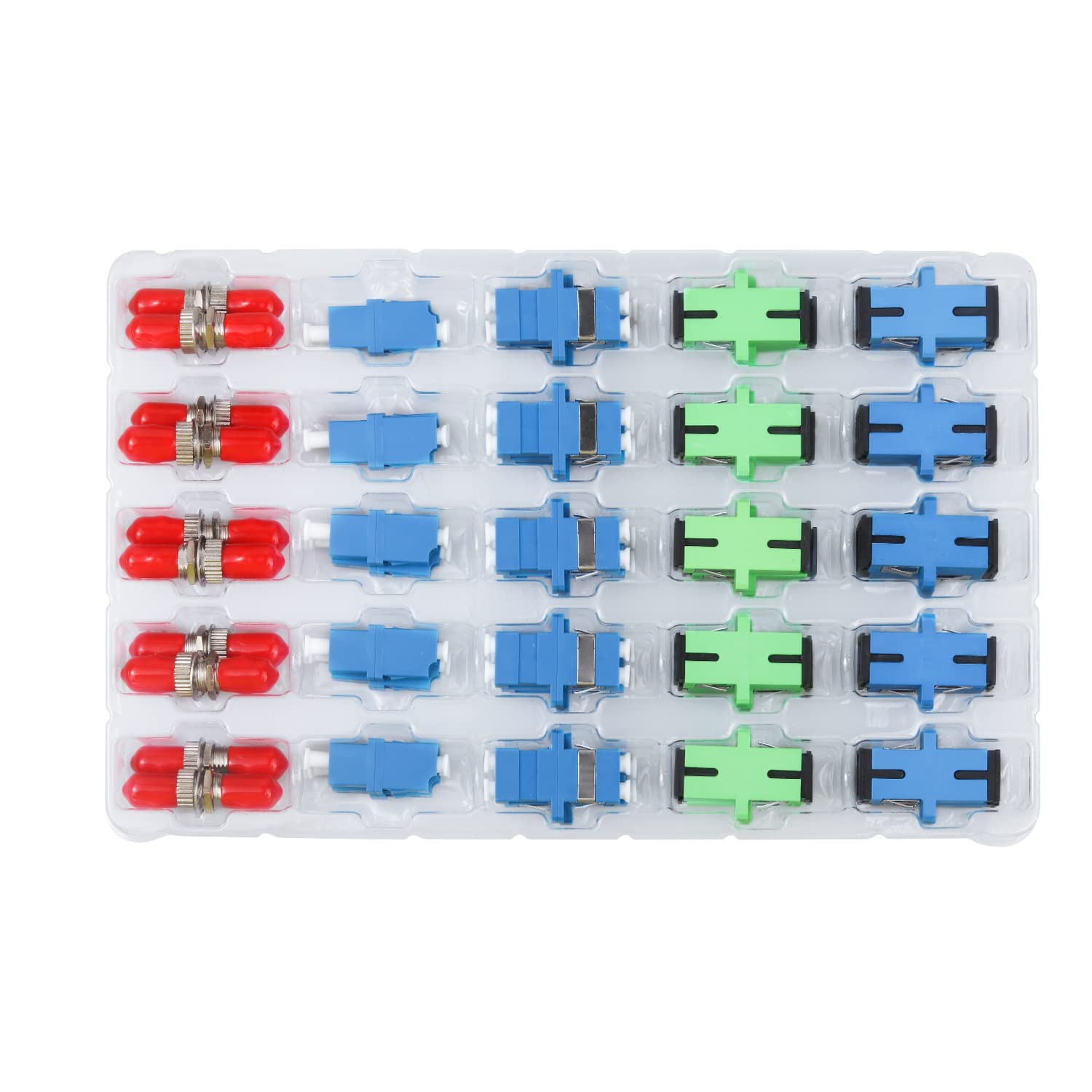 50 PCS Fiber Optic Couplers Kit SC/UPC SC/APC ST LC Adapter Single/Multi