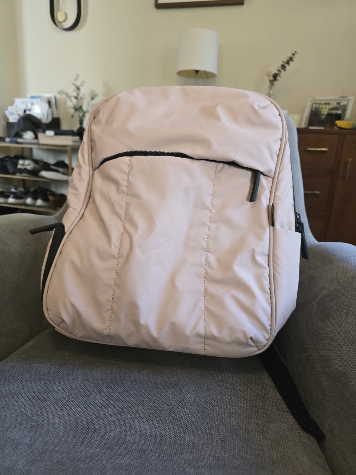 Calpak Luka 15-inch Laptop Backpack Rose Quartz 16 X12 X7 Water Resistant Used