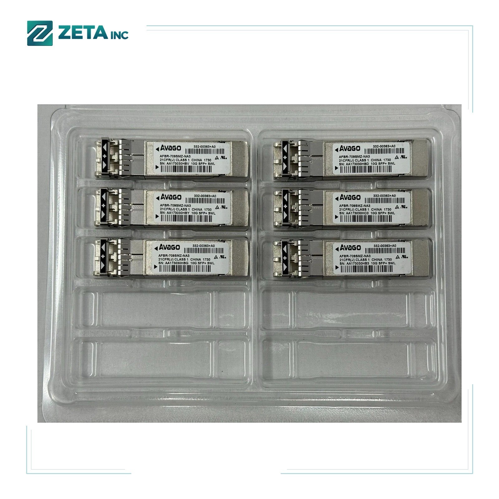 Avago AFBR-709SMZ-NA3 10GB FC 850NM SFP+SWL Transceivers
