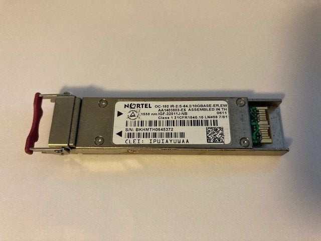 Genuine Nortel OC192 IR-2:S-64.2 / 10GBASE-ER, EW 1550nm XFP Transceiver Module