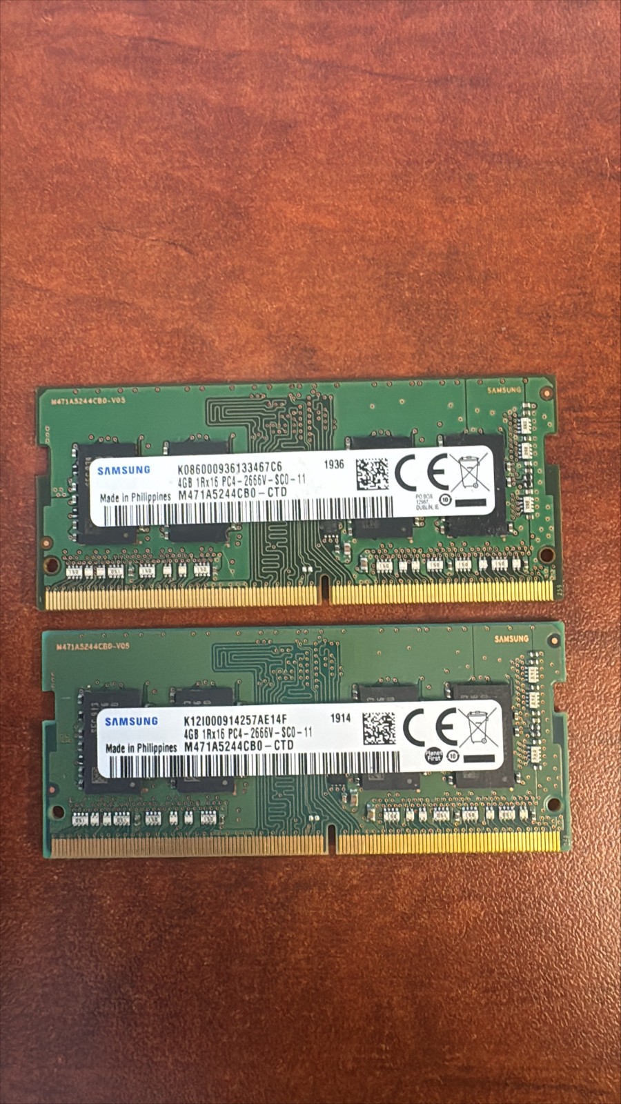 8gb 2x4gb Samsung DDR4 for Laptop