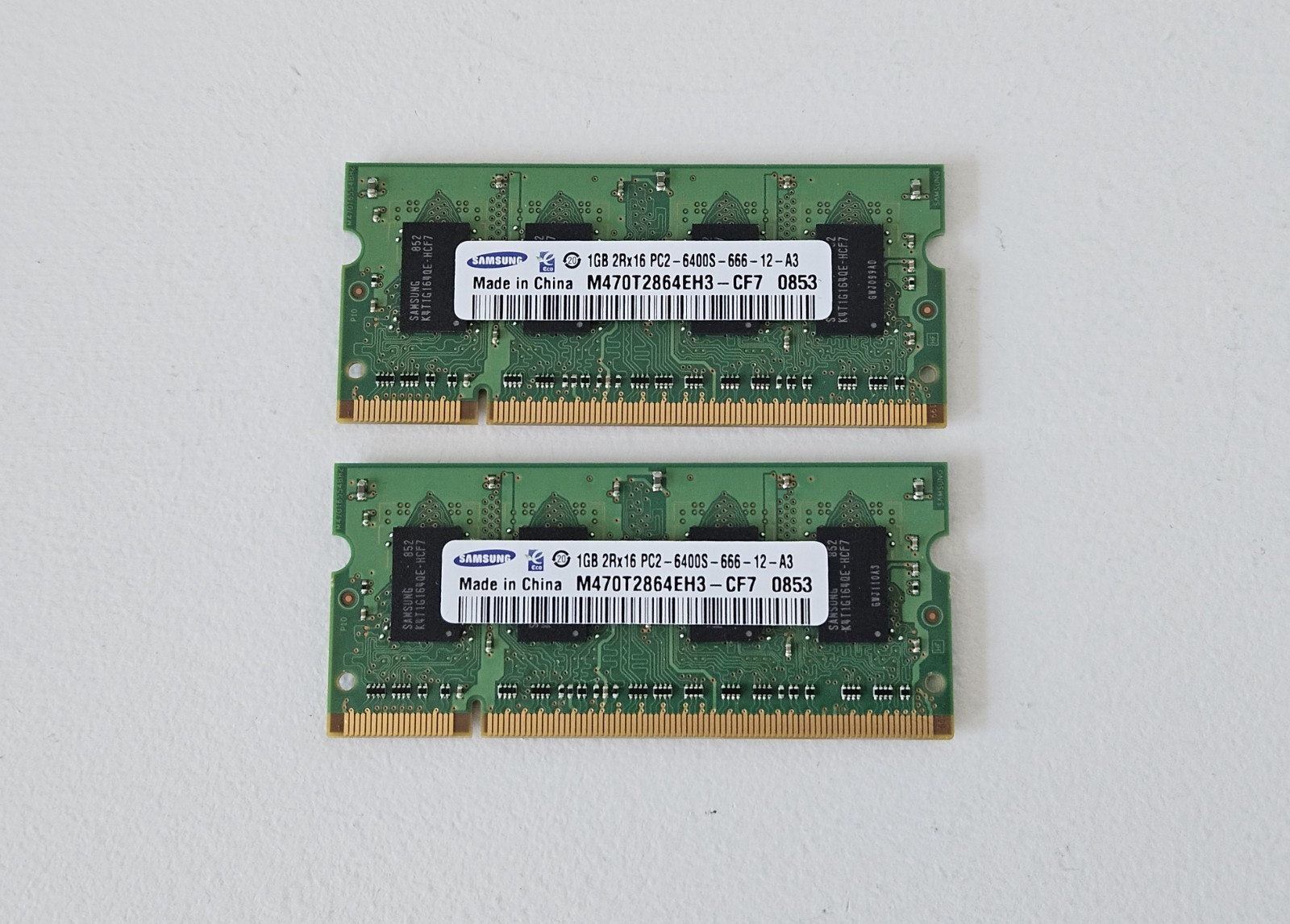 Samsung 2GB (2x 1GB) 2RX16 PC2-6400S-666-12-A3 SODIMM RAM M470T2864EH3-CF7