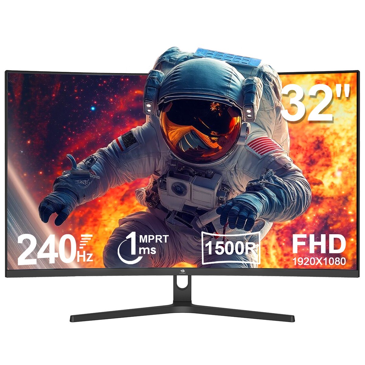 Z-EDGE 32 inch 1080P 1920x1080 240Hz 1ms VA Curved Gaming Monitor, 2 HDMI + 2 DP