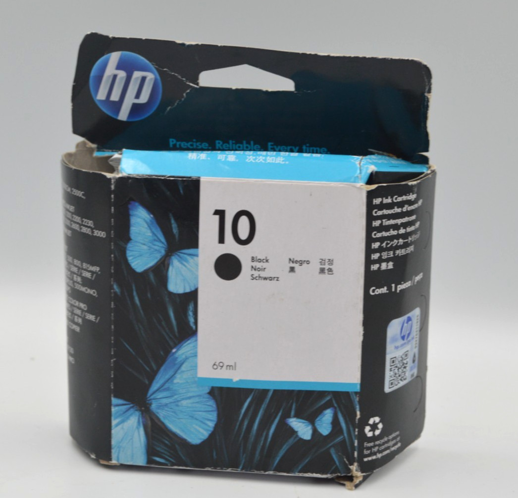 Genuine HP 10 Black Ink Cartridge C4844A New Sealed Expired 05/2019 OEM