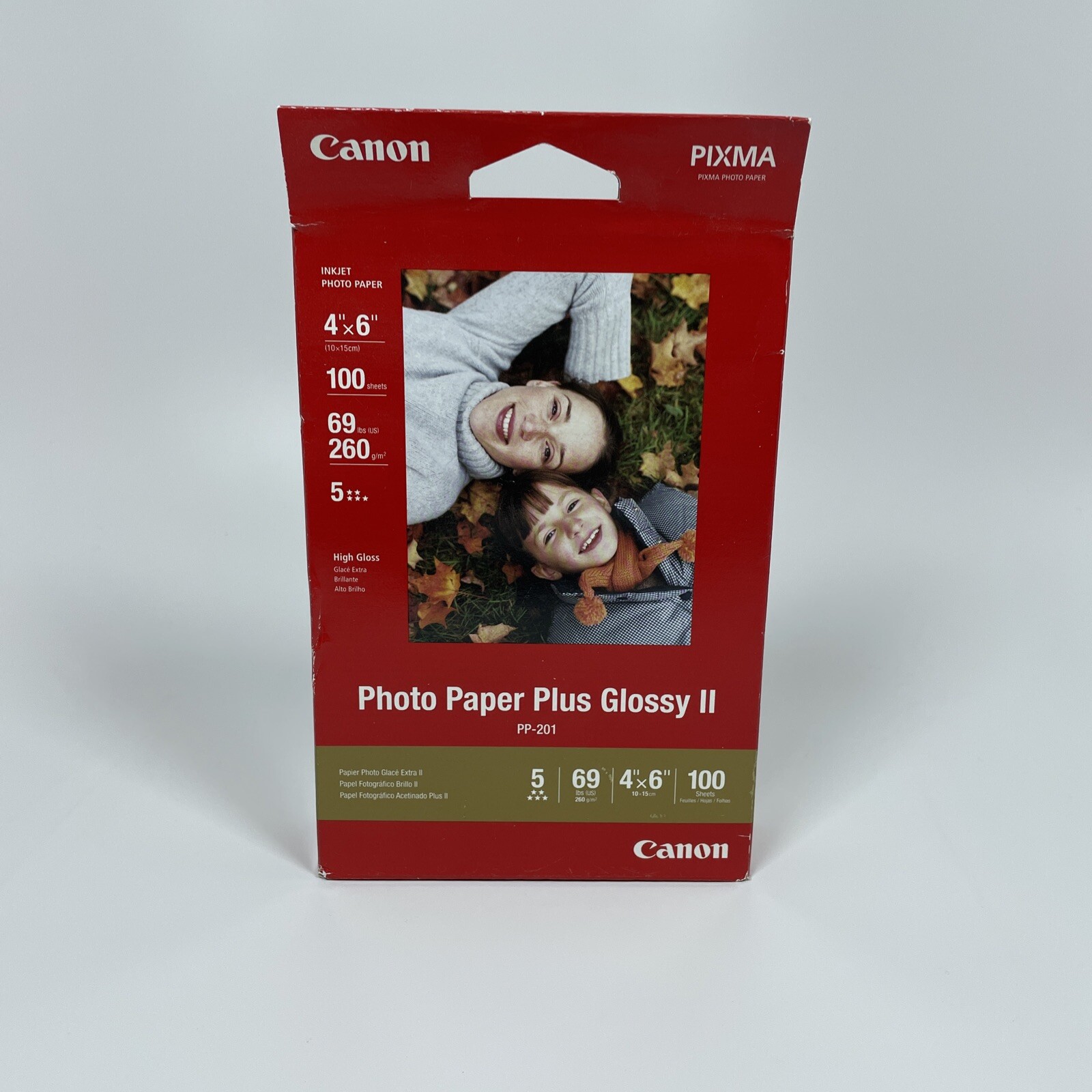 Media Canon PP-201 Photo Paper Plus Glossy II, 4x6 inch - 100 Sheets Media