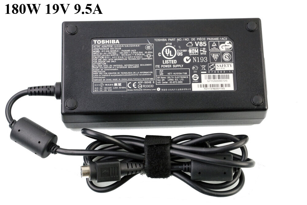 Toshiba 19V 9.5A 180W AC Adapter Charger for Qosmio X75-A7170 PA3546E-1AC3 4 Pin