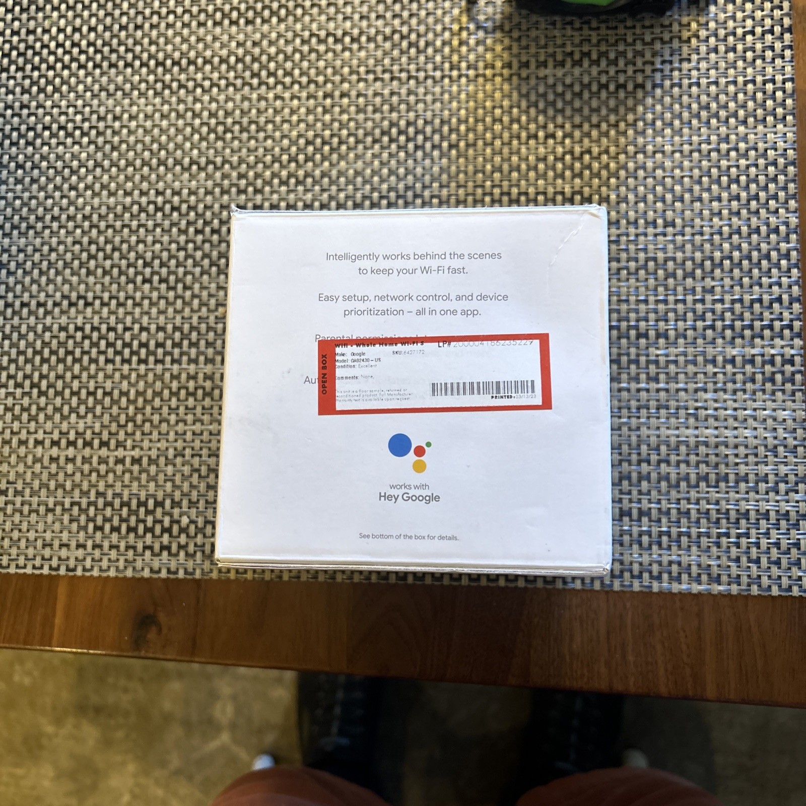 Google Wifi AC1200 Mesh WiFi System - Wifi Router - 1500 Sq Ft Coverage - 1 pack