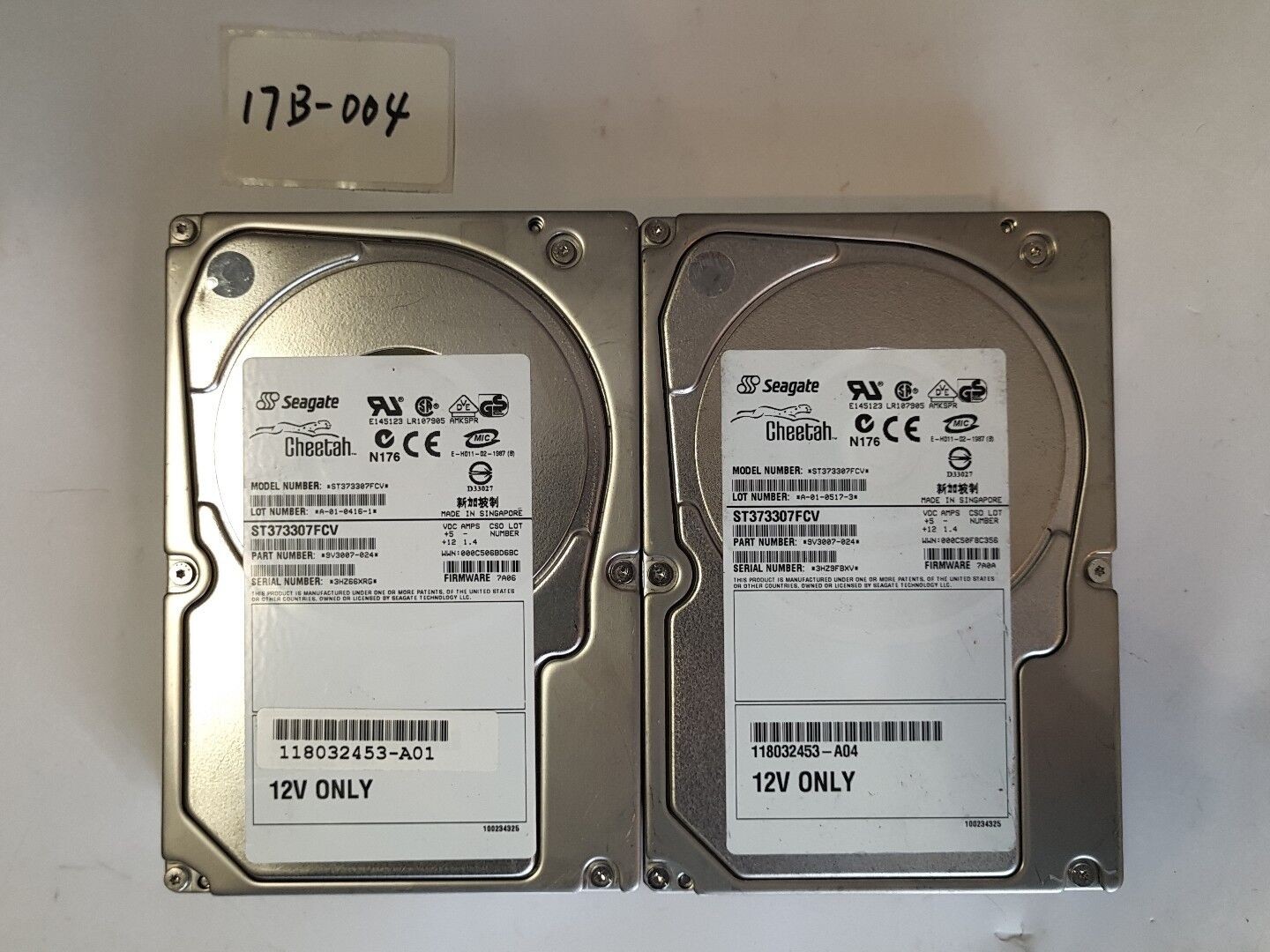 - 2x  73GB Dell   Seagate ST373307FCV 9V3007 40P Fibre Channel 10K Hard Drive @@