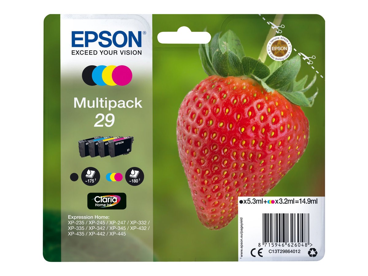 Epson Claria Home Multipack 29 BK/C/M/Y T 2986 Printer Cartridge