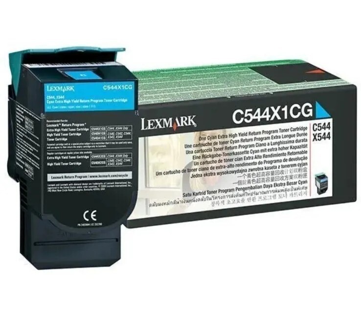 Genuine C544 X544 C544X1CG ( LEXC544X1CG ) Lexmark Original Toner Cartridge Cyan