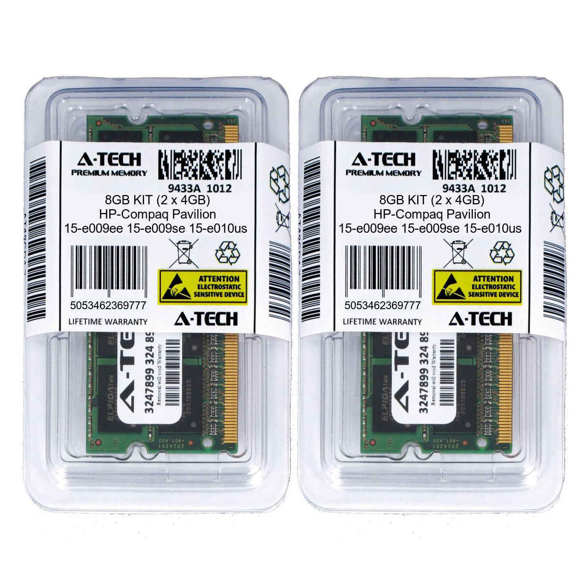 8GB KIT 2 x 4GB HP Compaq Pavilion 15-e009ee 15-e009se 15-e010us Ram Memory
