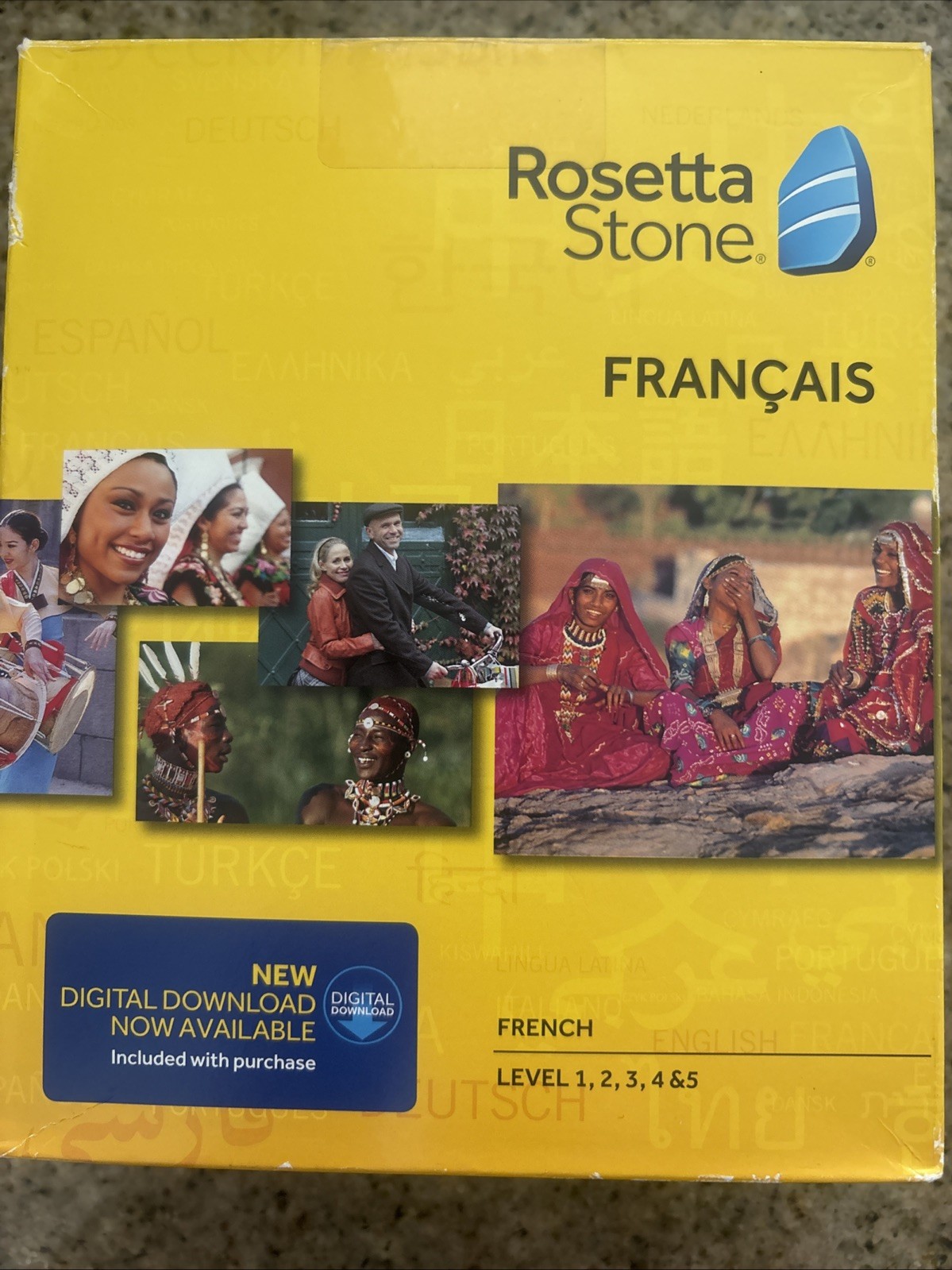 ROSETTA STONE Francais Levels 1-5 French Language CD COMPLETE V4, PC / MAC