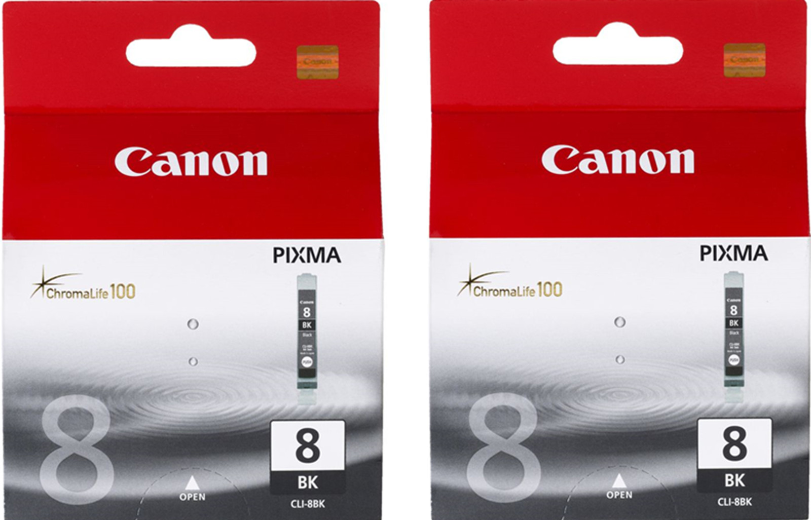 New Genuine Canon CLI-8 Black 2PK Ink Cartridges PIXMA iP4200, iP4300