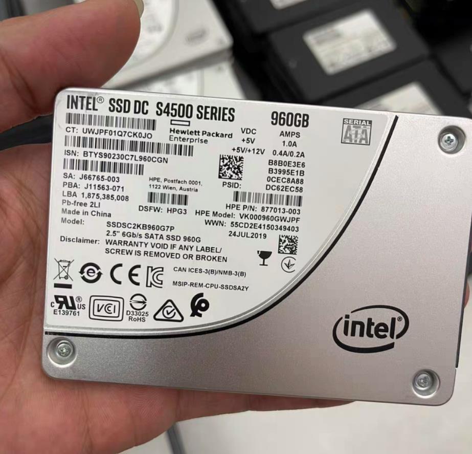 HP Intel S4500 960GB DC Series HPE SSD 2.5”SATA III SSDSC2KB960G7P SSD