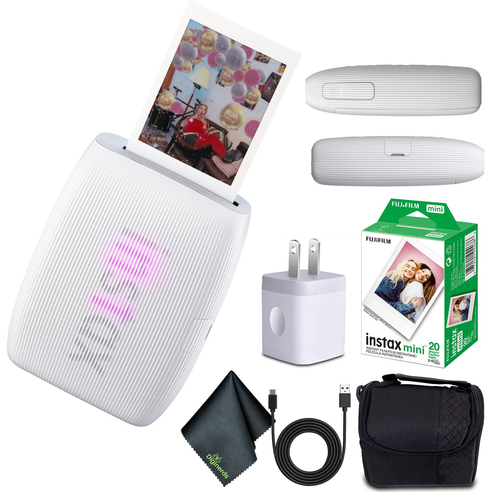 Fujifilm Instax Mini Link 3 Smartphone Printer, Clay White, w/ 20 Film