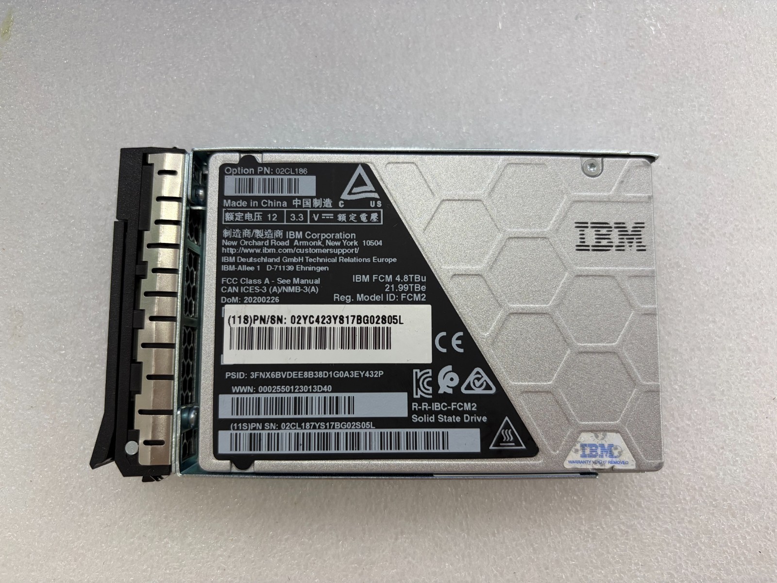 IBM FCM2 4.8TB 02CL186 02YC423 02CL187 02YC416 NVME SSD 2.5in Solid State Drives