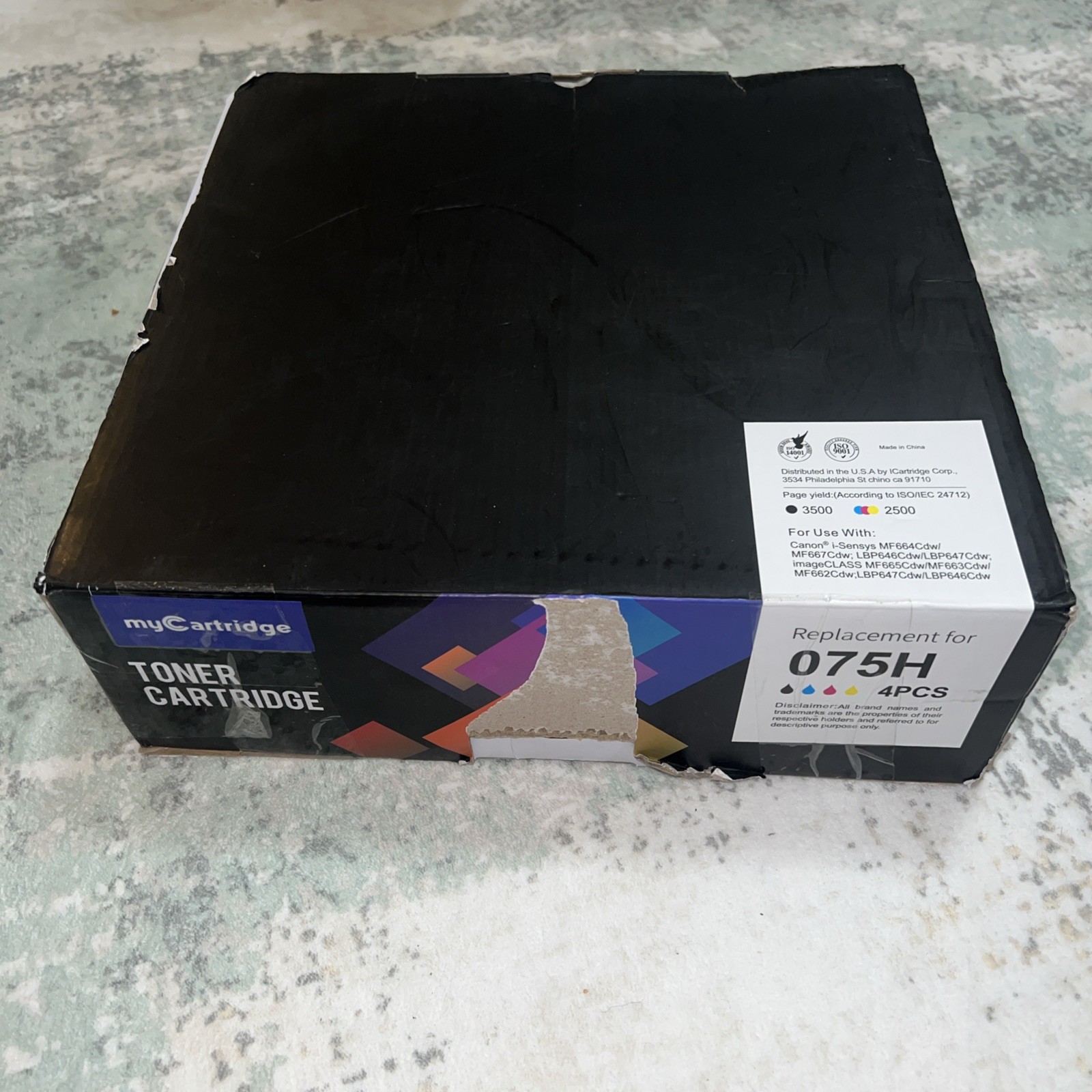 Toner Cartridge for Canon 075 /075H CRG-075 for Color imageCLASS Printers 4 Pack