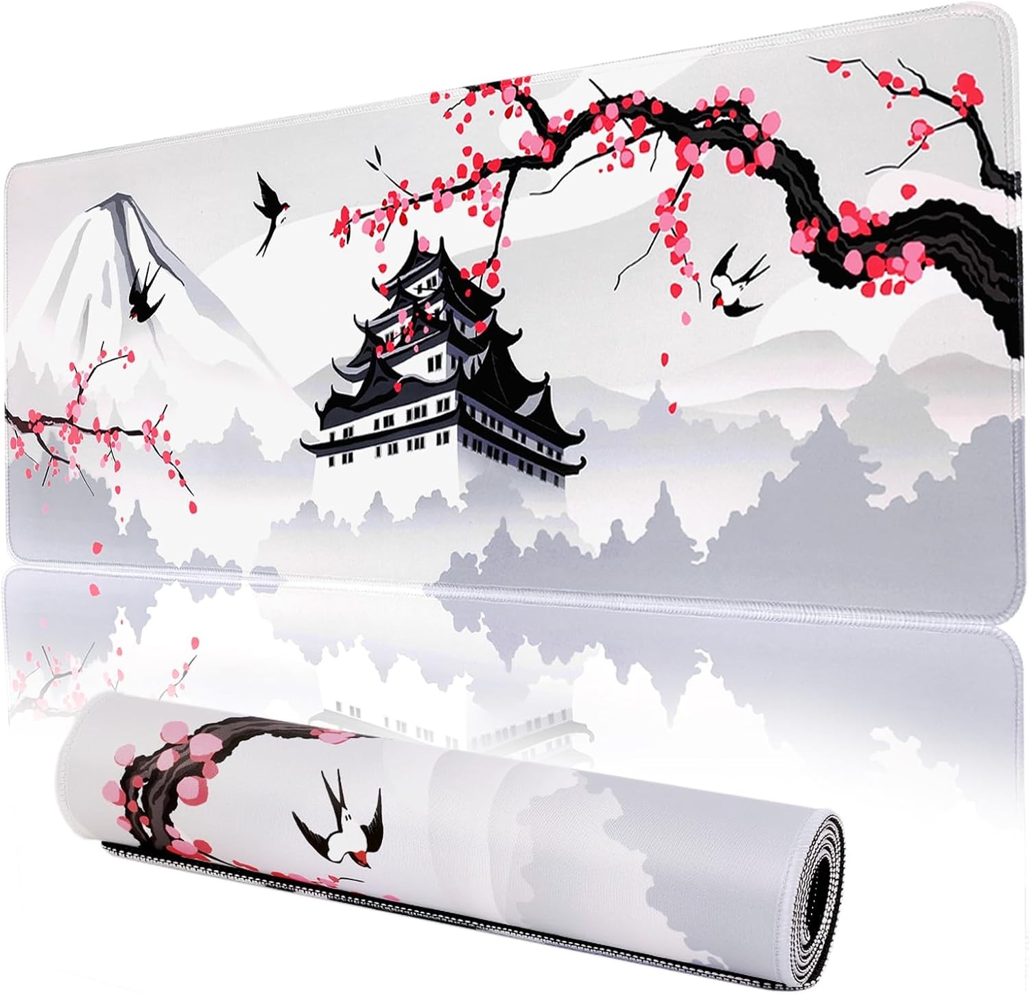 Cherry Blossom Mouse Pad Gaming Mouse Pad 31.5 X 11.8 Inch Japanese Pink Saku