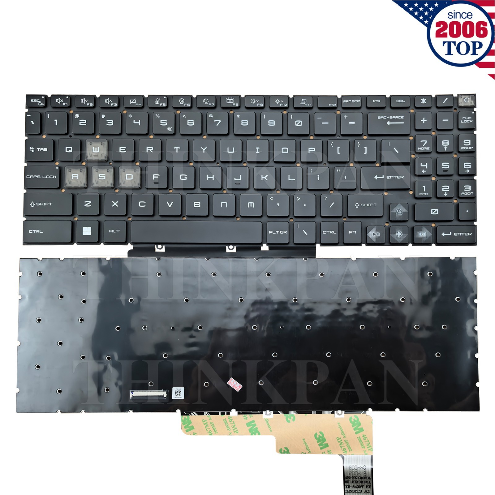 New US Laptop Keyboard RGB Backlit for MSI Modern 15 B12M MS-15H1 MS-15H2