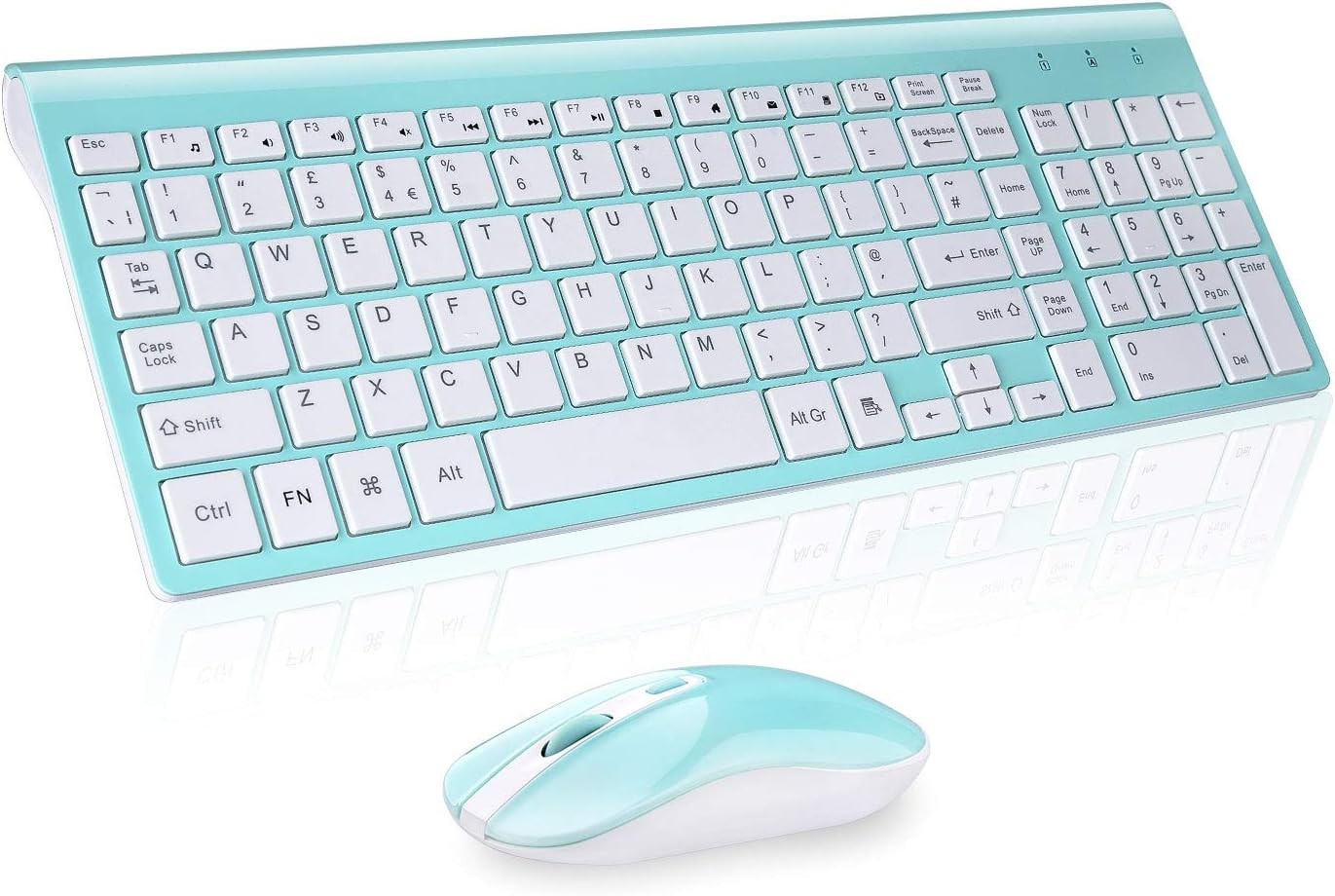 cimetech Wireless Keyboard Mouse Set USB Receiver QWERTY Blue 2.4G - buggy