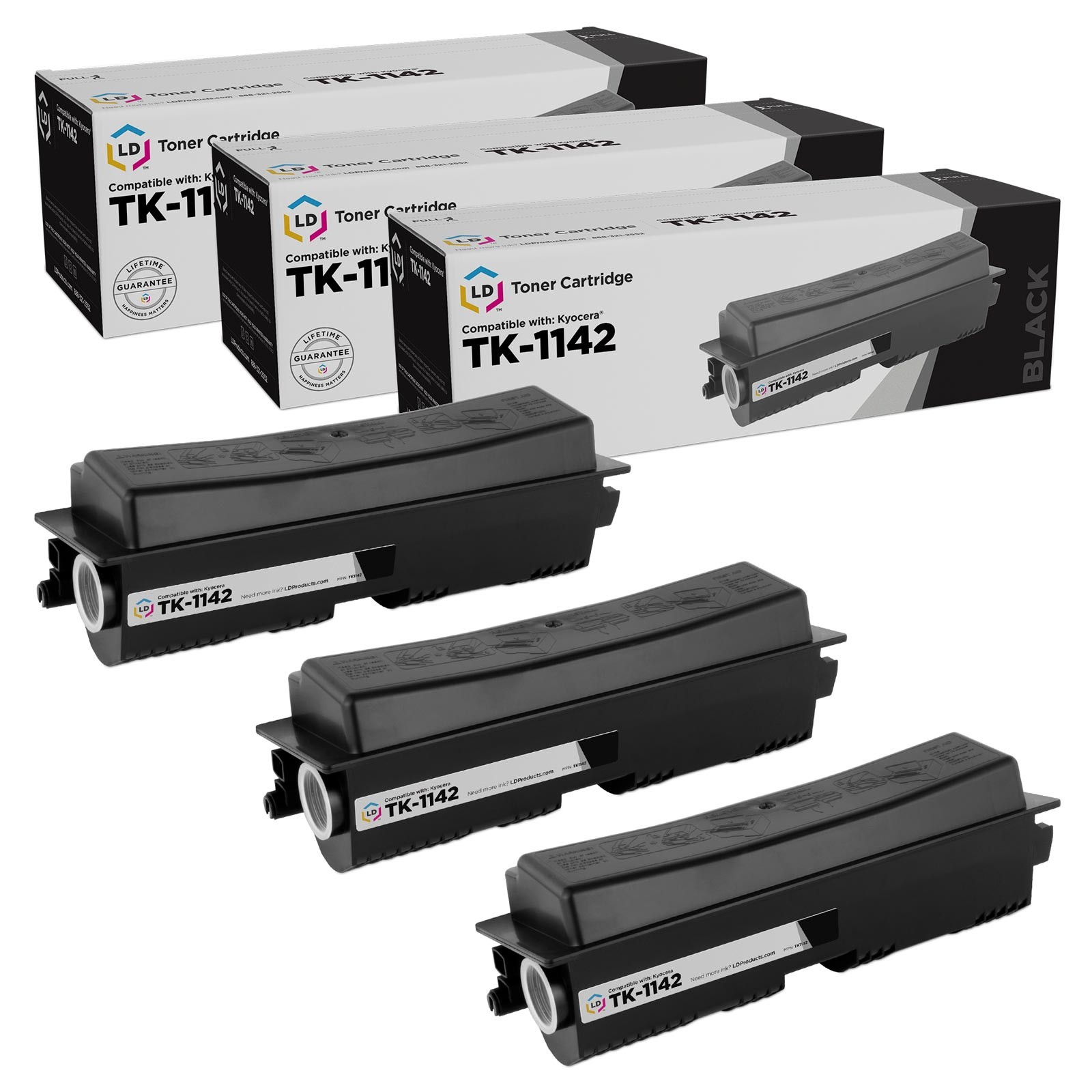 LD Comp Kyocera-Mita TK-1142 3pk Black FS-1035 FS-1135 M2035dn Printers