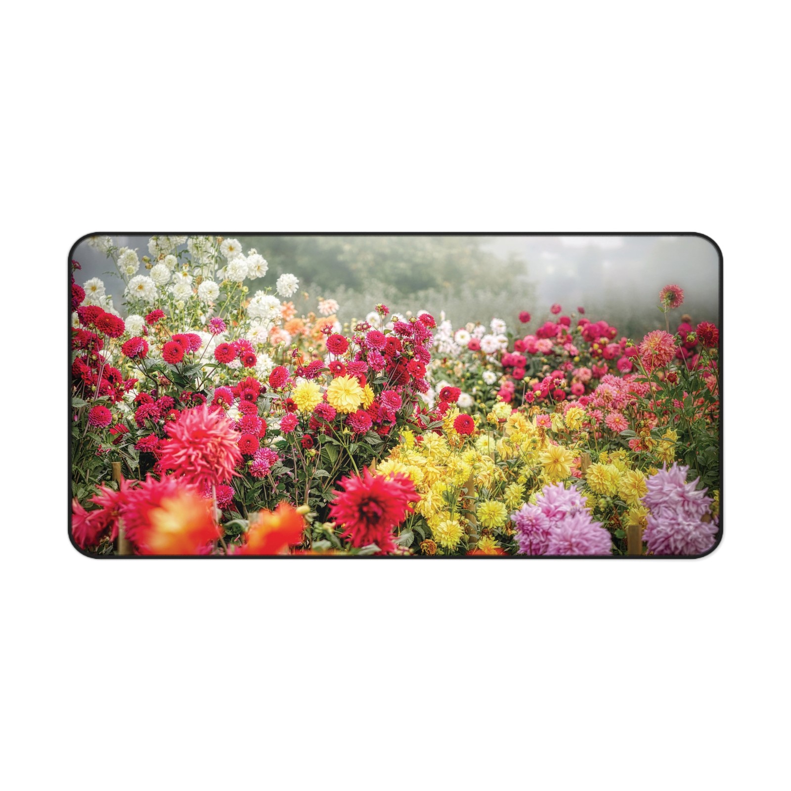 Colorful Flower Field Desk Mat | Floral Garden Mouse Pad