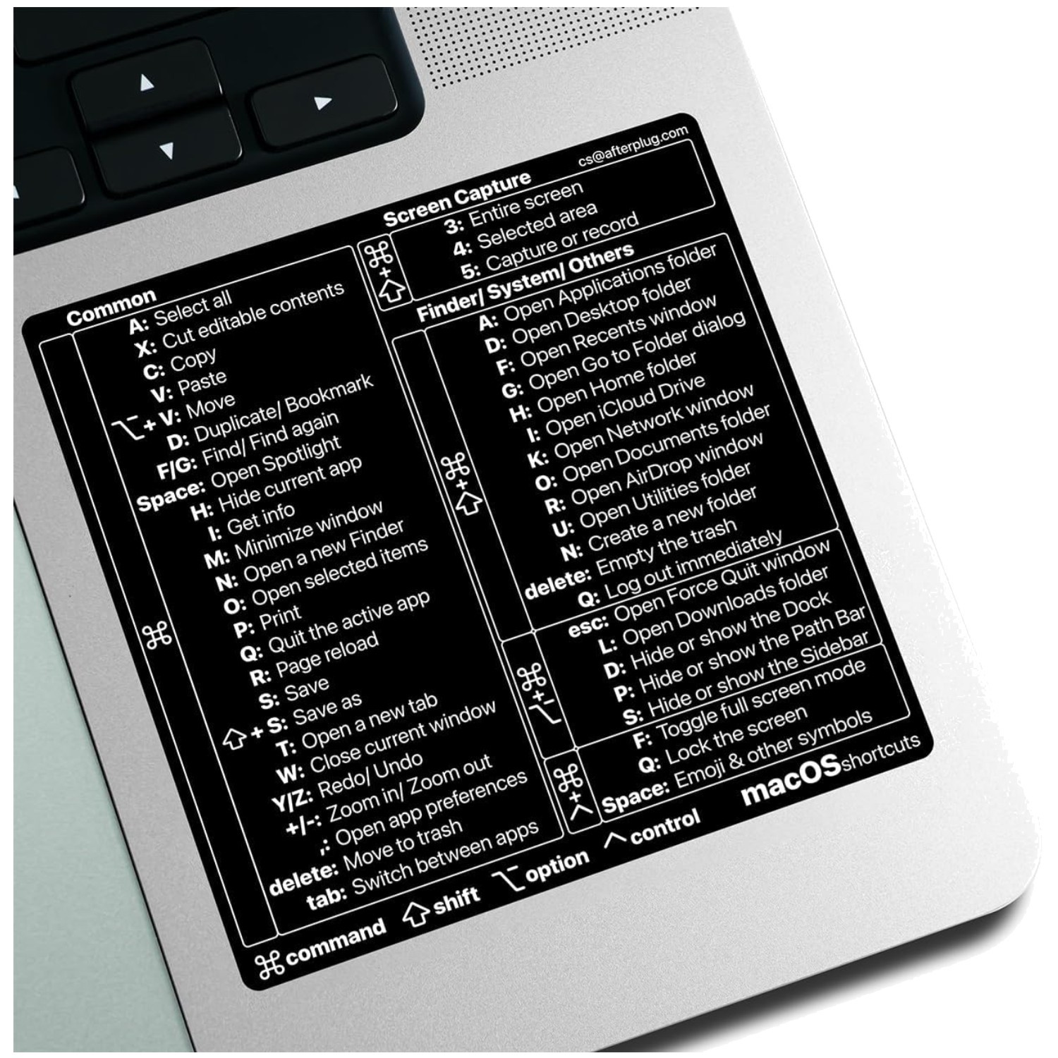 Black & White Keyboard Shortcuts Sticker Set - 100-Pack