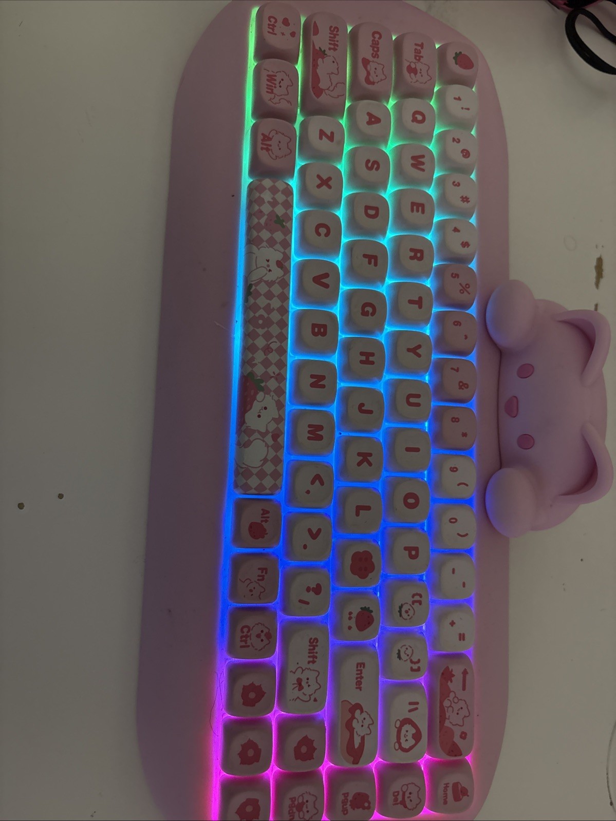 Wireless Gaming Keyboard, Hi-Fi Cute Cat Custom RGB Mechanical Keyboard