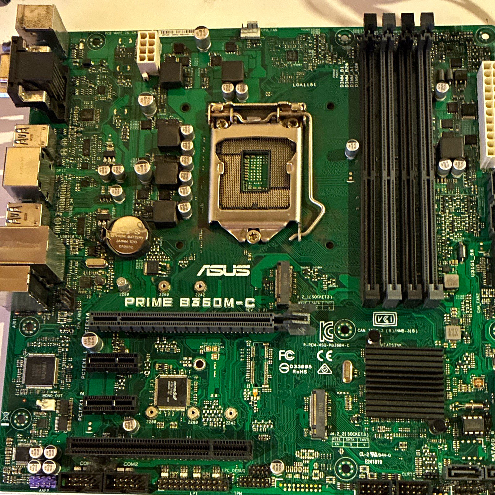 ASUS PRIME B360M-C MicroATX Intel LGA1151 DDR4 HDMI VGA USB RJ-45 Audio
