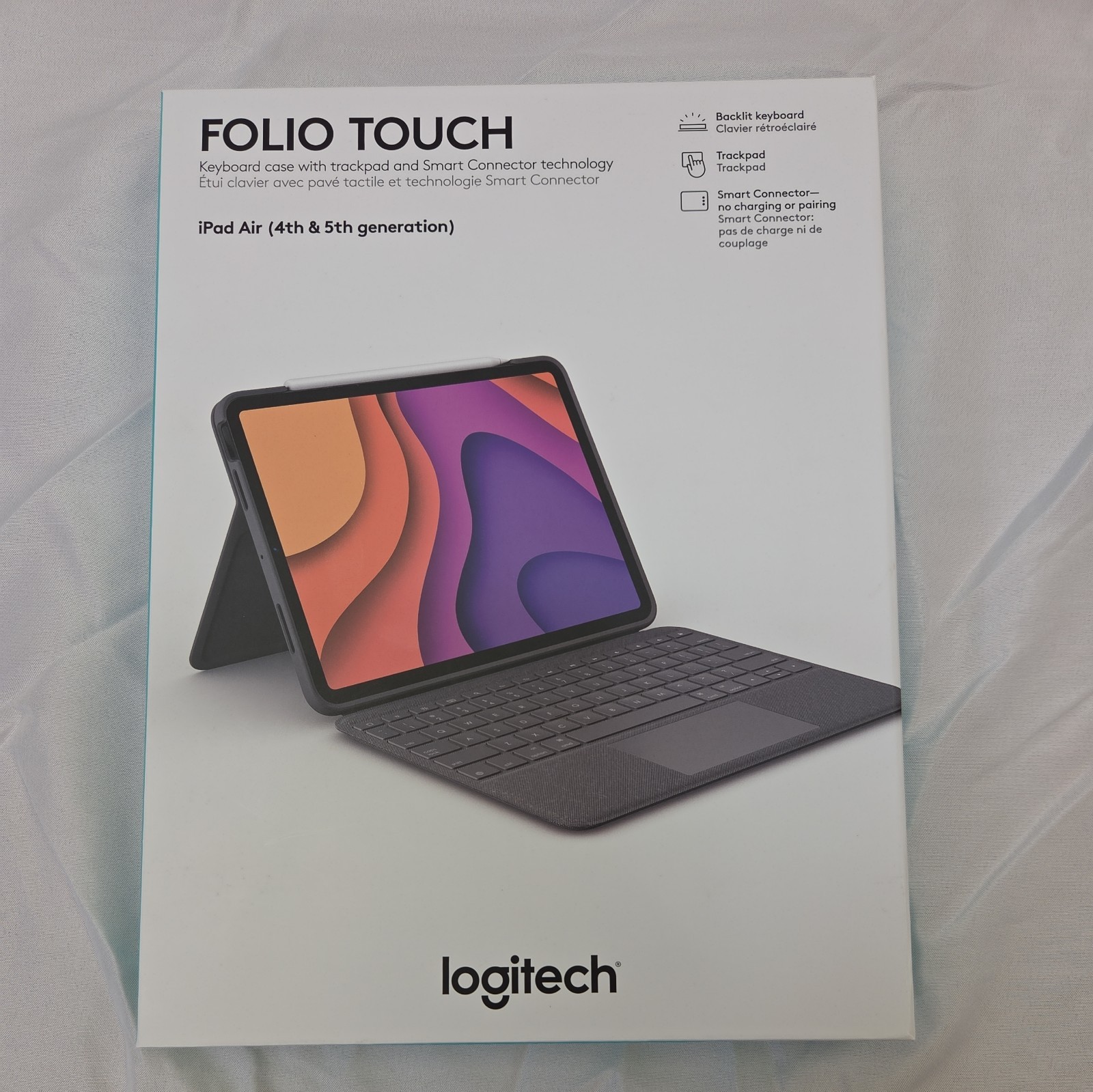 Logitech Folio Touch Keyboard Case - Gray - 11-inch iPad Air 4th & 5th Gen - New