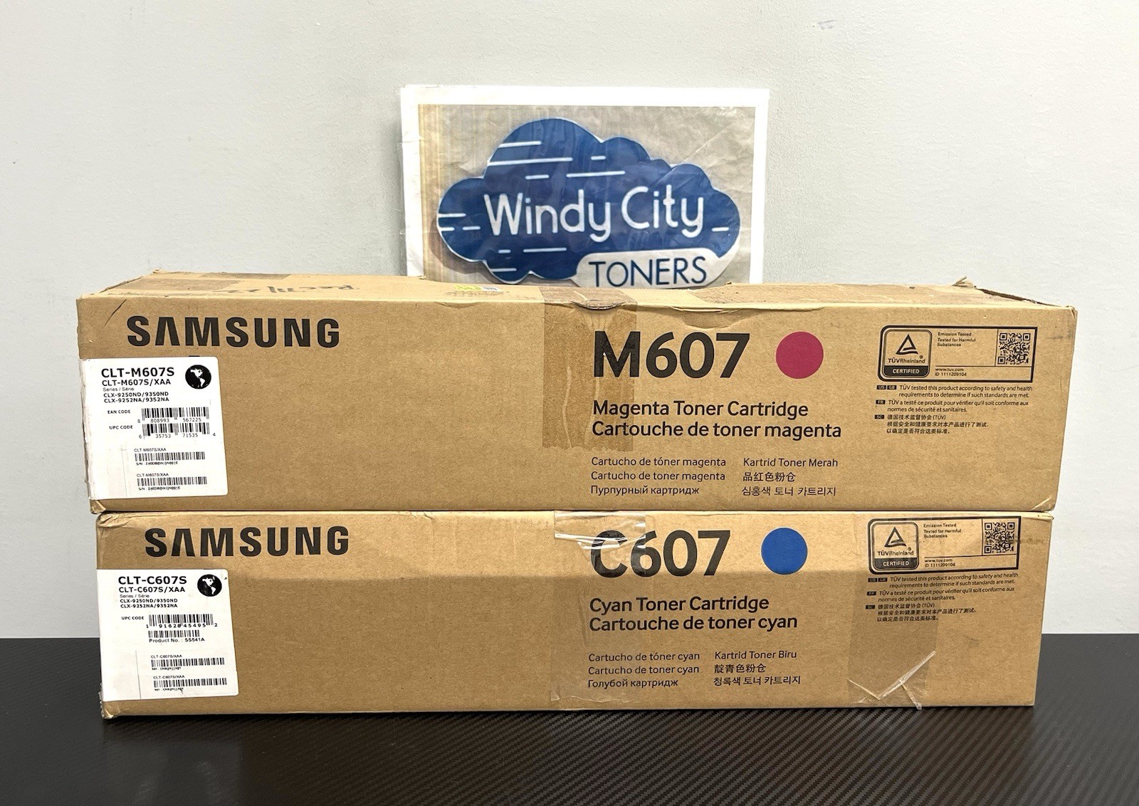 Samsung CLT-M607S, CLT-C607S Set of 2 Magenta Cyan Toners CLX-9250ND CLX-9252NA