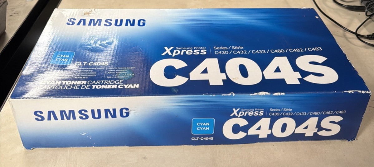 Genuine OEM Samsung/HP CLT-C404S Cyan/Blue Toner Cartridge (ST970A)