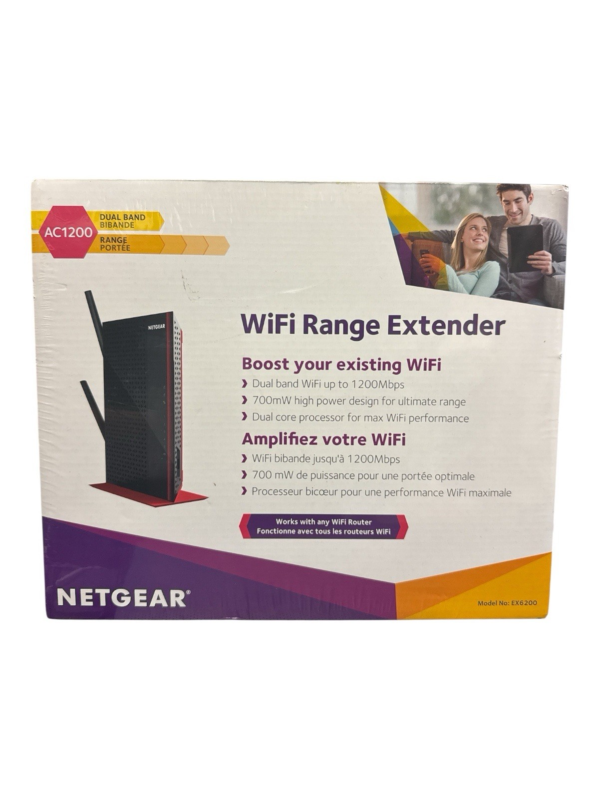 Netgear Dual Band AC1200 Range Extender EX6200 New SEALED ✅