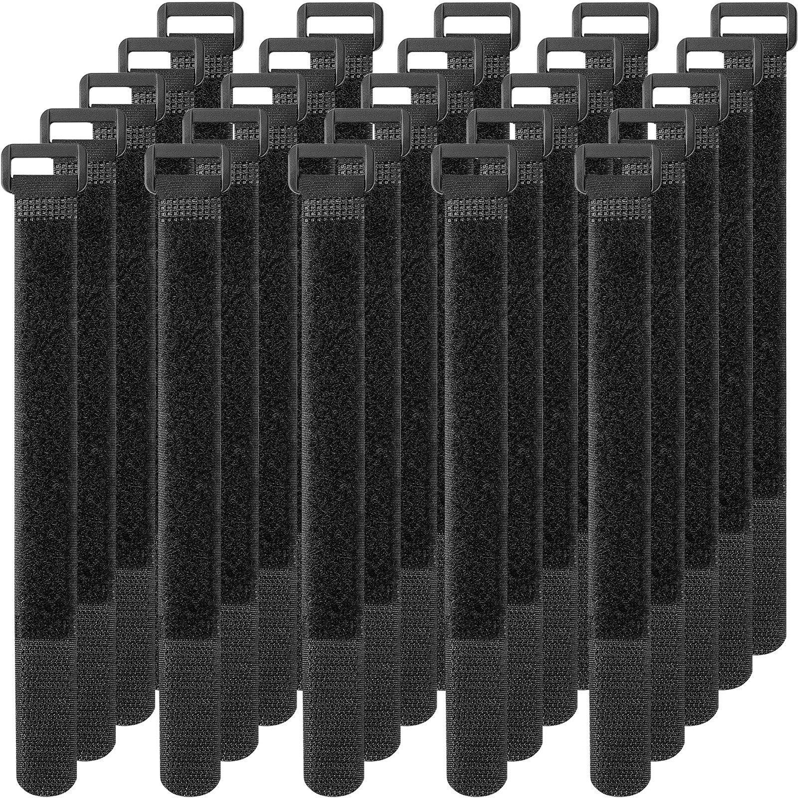 25 Pack 12 Inch Reusable Fastening Cable Straps Hook and Loop Cinch Cable Ties