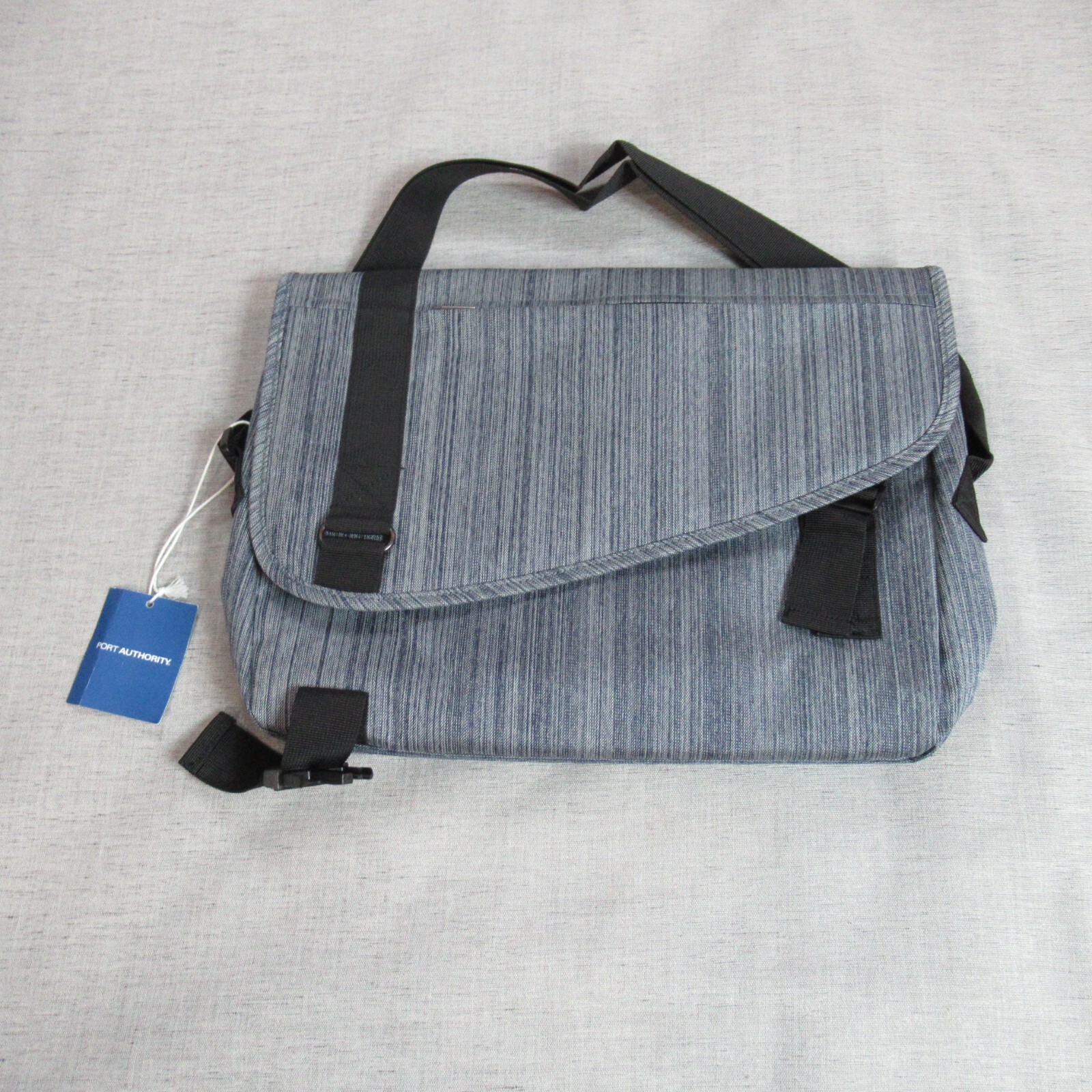 Port Authority Messenger Bag Padded Crossbody Laptop Gray NWT