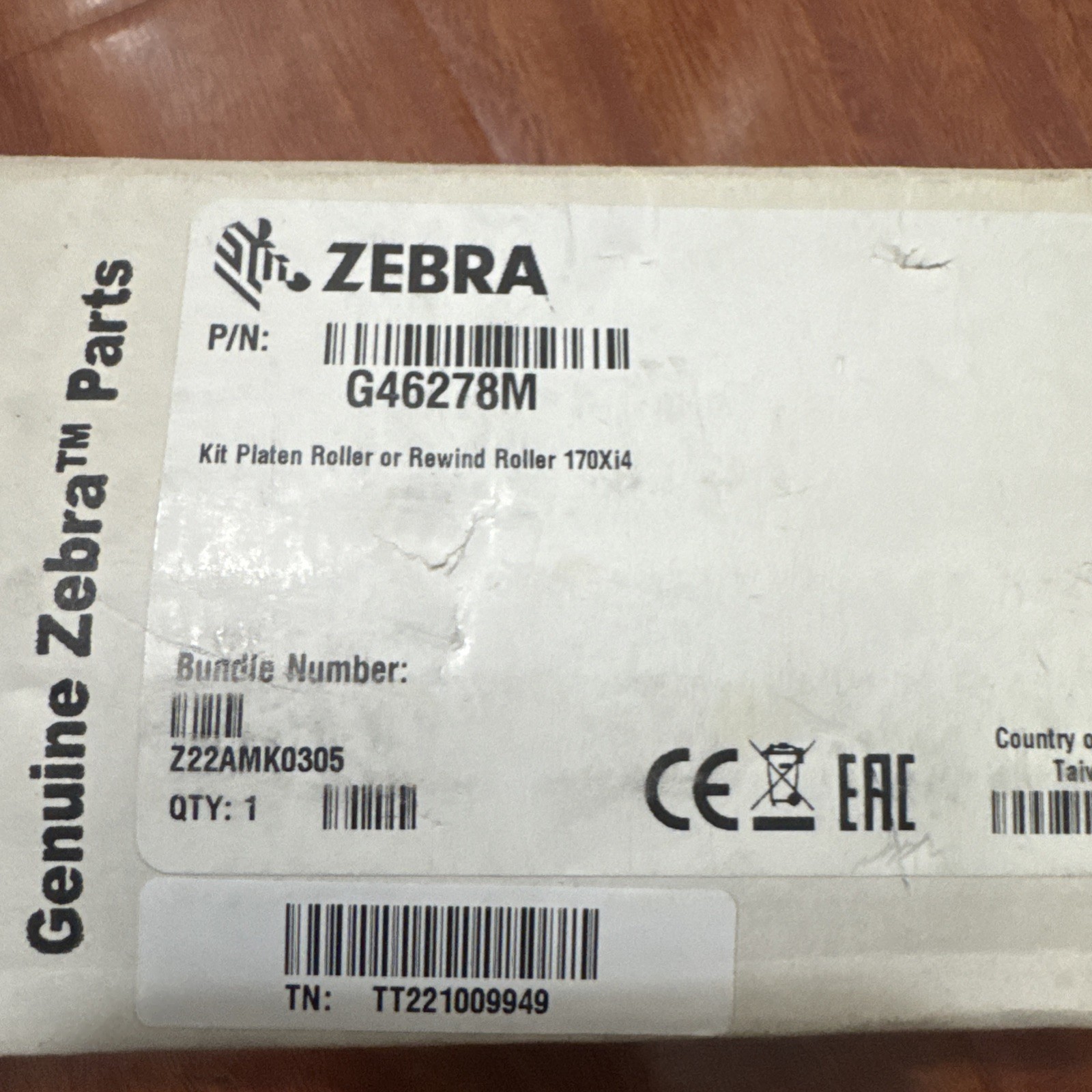 Genuine Zebra G46278M Platen Roller Kit For Zebra 170Xi3/170Xi4 170XiIIIPlus