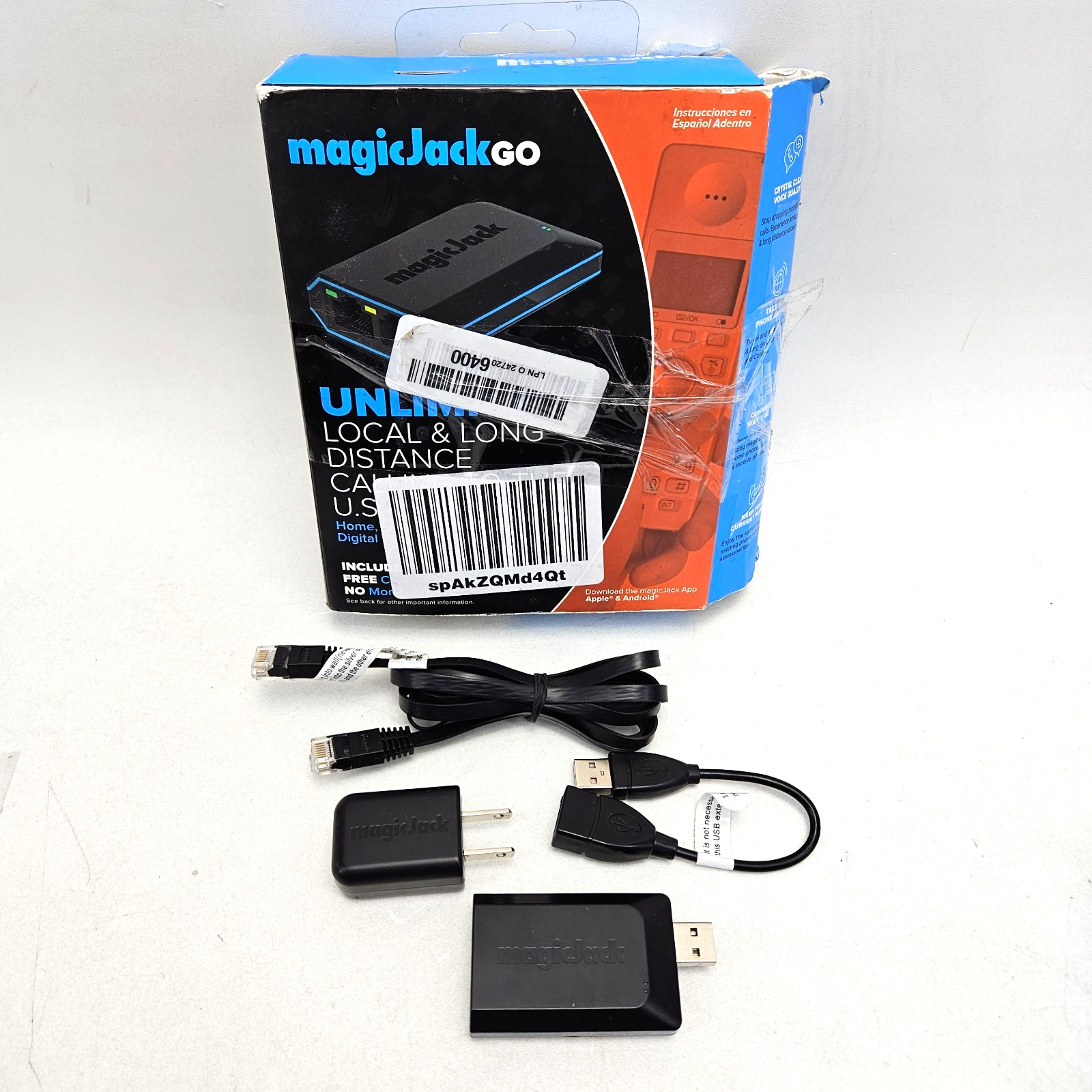 Magic Jack Go 2017 VOIP Phone Adapter Portable Unlimited Calls No Monthly Bills