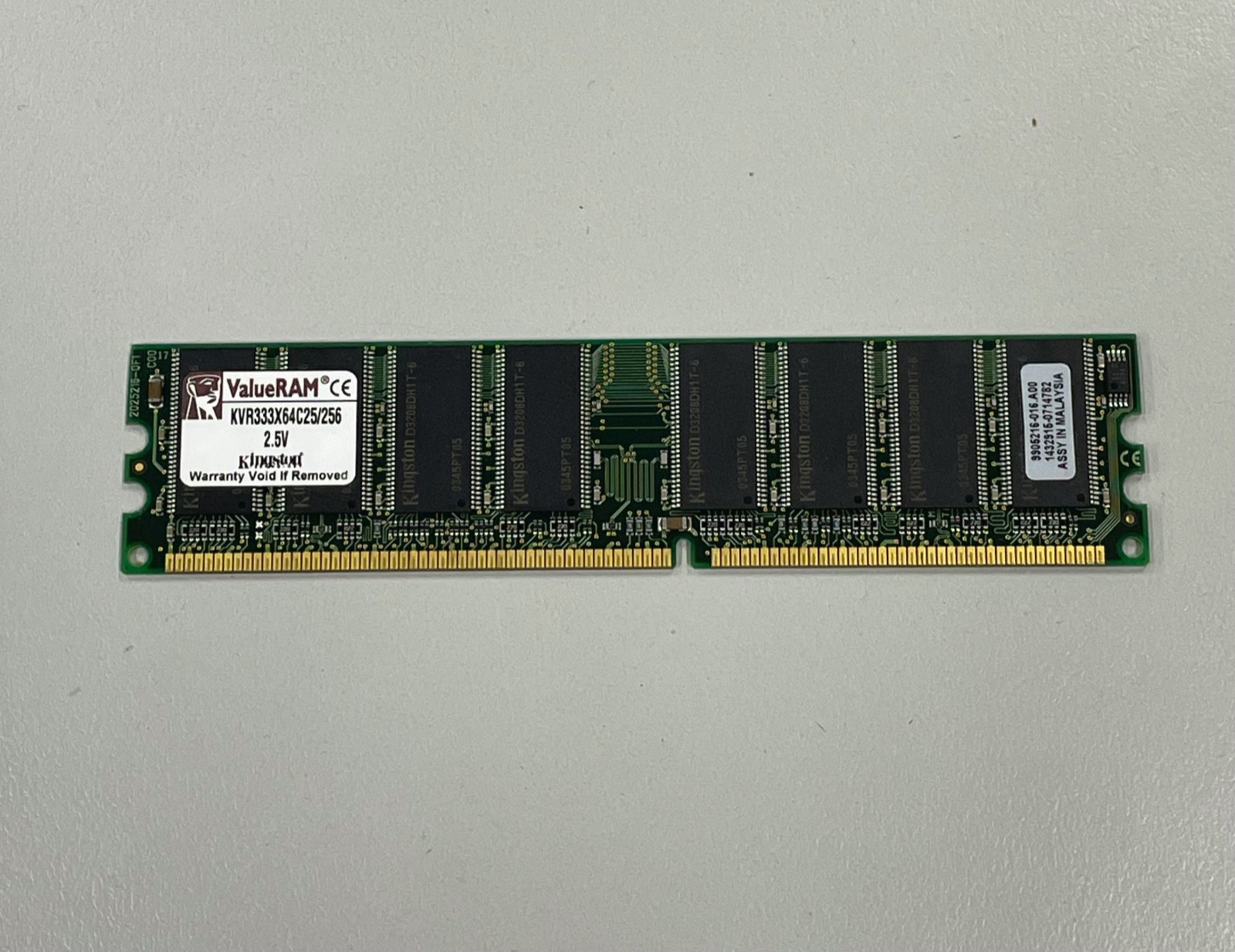 Kingston 256MB DDR1 RAM PC-2700 333MHz CL2.5 2.5V non-ECC DIMM KVR333X64C25/256