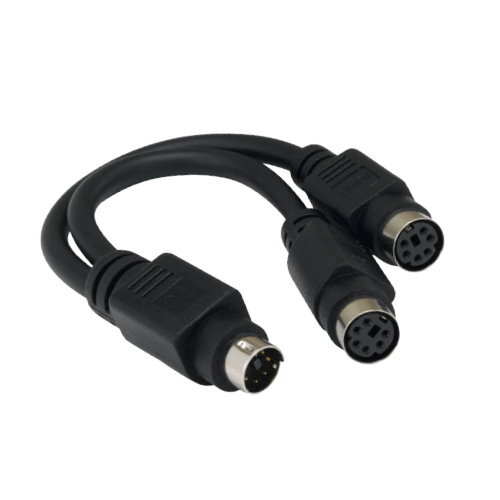 10PCS 6" MDIN 6 6Pin Male to 2X Mini DIN 6 Female Y-Cable PS/2 Keyboard Mouse