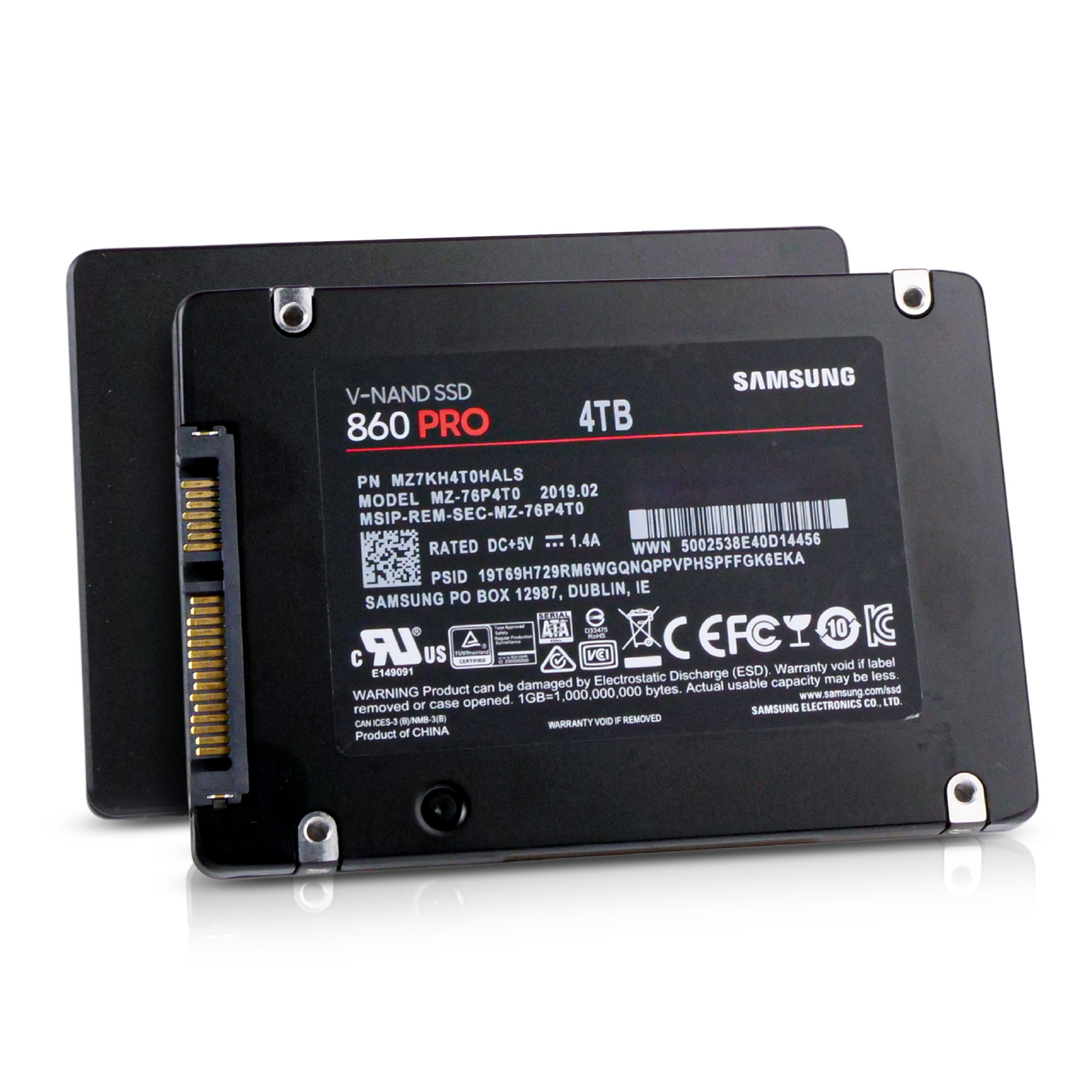 Samsung 860 PRO 4TB MZ7KH4T0HALS SATA 6Gb/s V-NAND MLC 0.6 DWPD 2.5" SSD