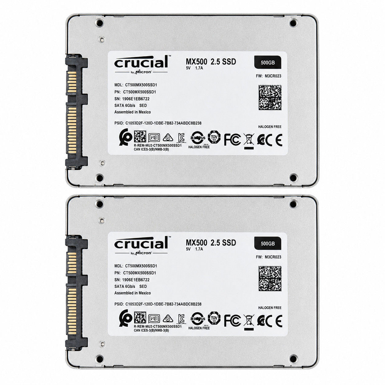 LOT OF 10 Crucial MX500 500GB 2.5" SATA III Internal SSD CT500MX500SSD1